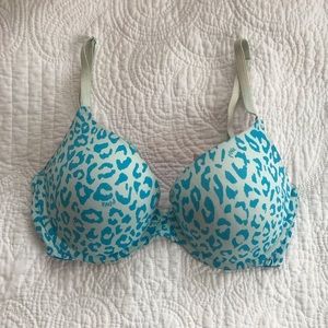 Blue Cheetah PINK push-up bra